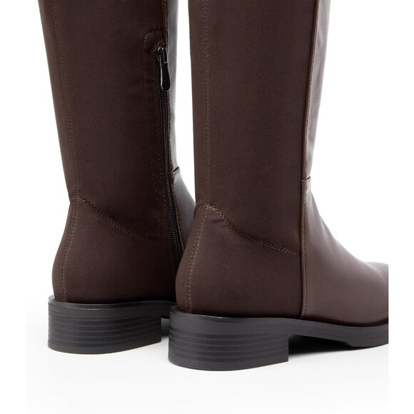 🆕Women Brown-pu Knee High Comfortable Thigh High Daily Low Flat Heel Long Boot - Picture 9 of 11